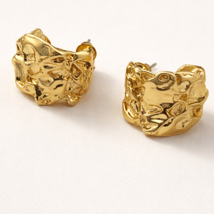 18 K Gold Plated Aurora Melt Stud Earrings