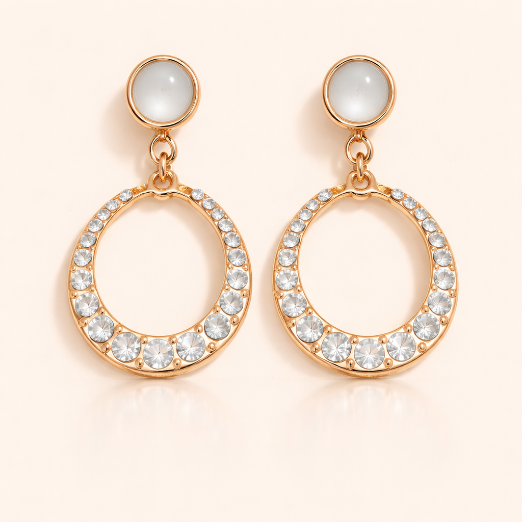 Rose Halo Crystal Earrings