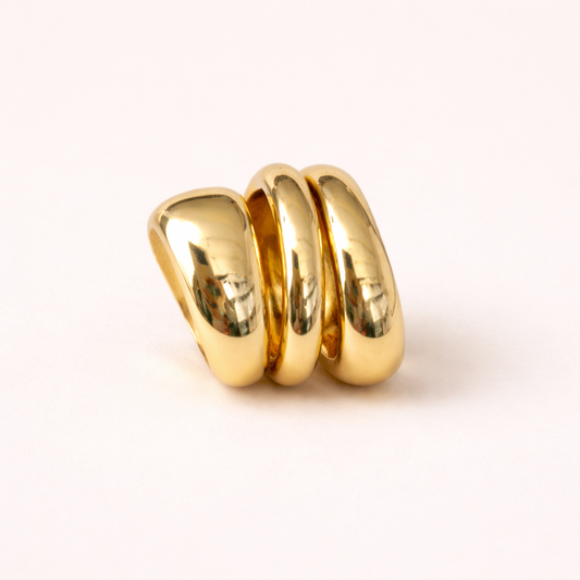 18K Gold Plated Luna Triple Band Ring