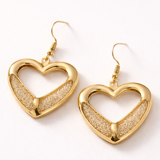 Golden Heart Glow Earrings