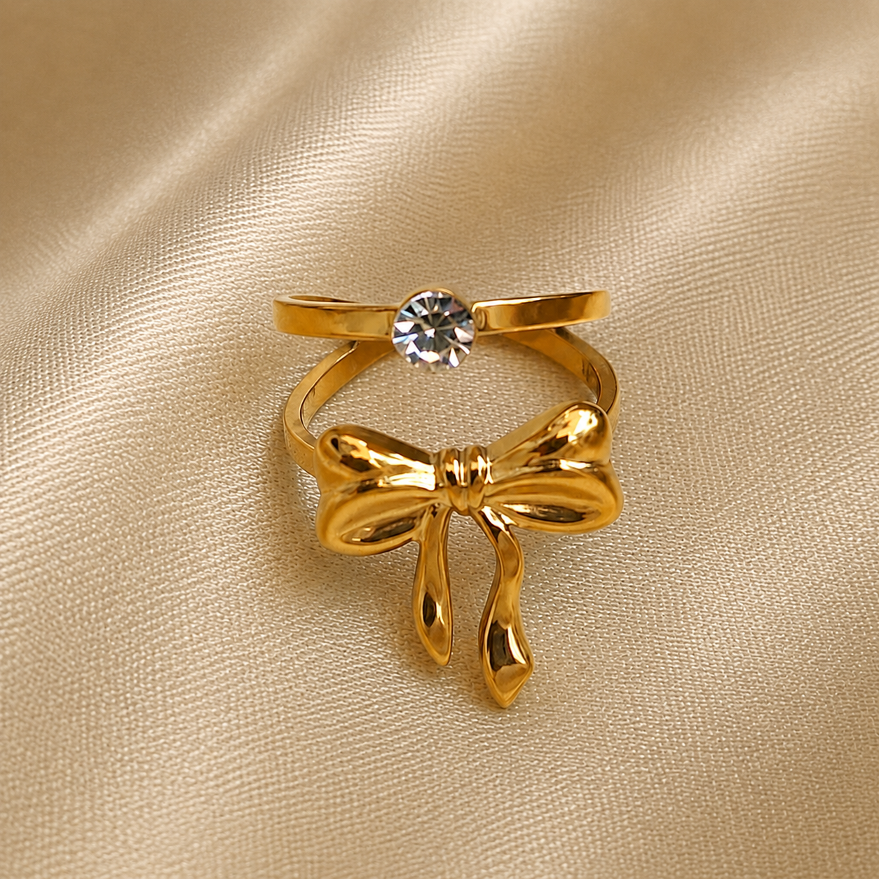 18K Gold Plated Princess Tie Gold Ring