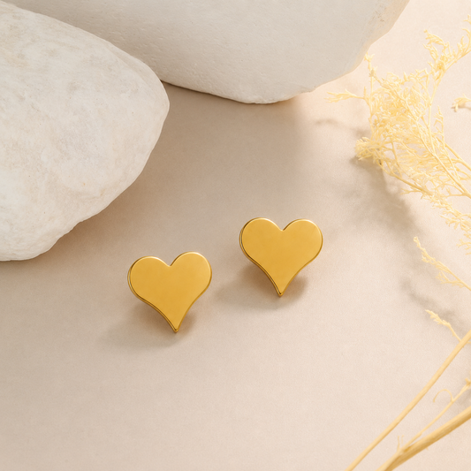 18K Gold Plated Minimal Love Heart Earrings