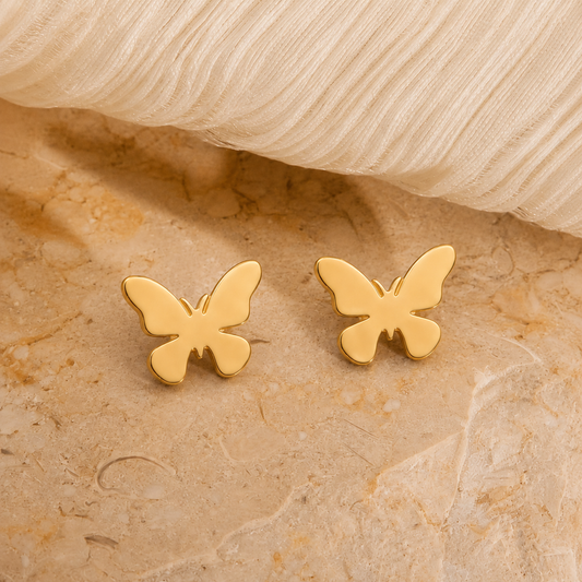 18K Gold Plated Minimal Butterfly Earrings