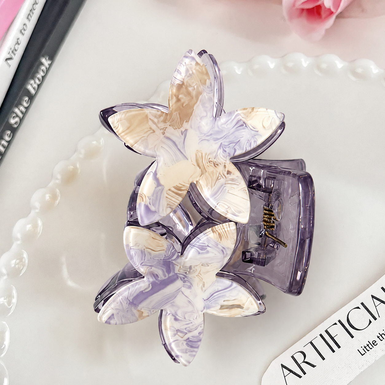 Floral Marble Hair Clutcher