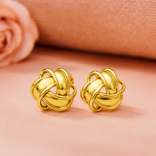 18K Gold Plated Luxe Orbit Knot Earrings