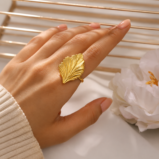 18K Gold Plated Elegant Petal Waterproof Ring