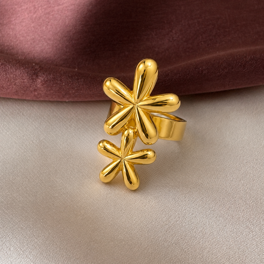 18K Gold Plated Premium Waterproof Flower Ring