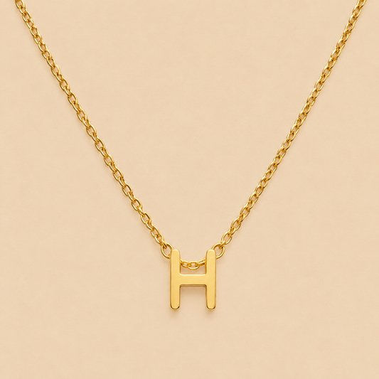 18k Gold Plated Minimal H Necklace