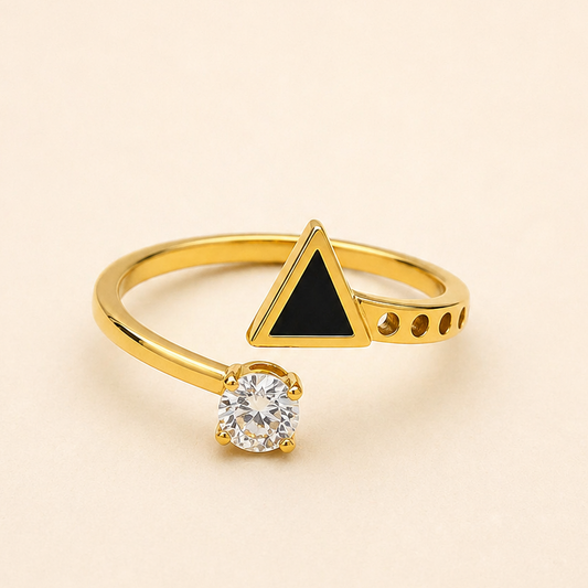 18K Gold Plated Crystal Open Band Ring