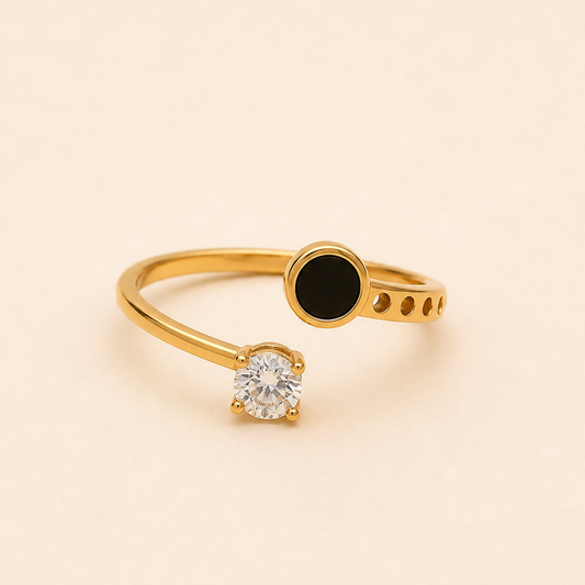 18K Gold Plated Crystal Open Band Ring