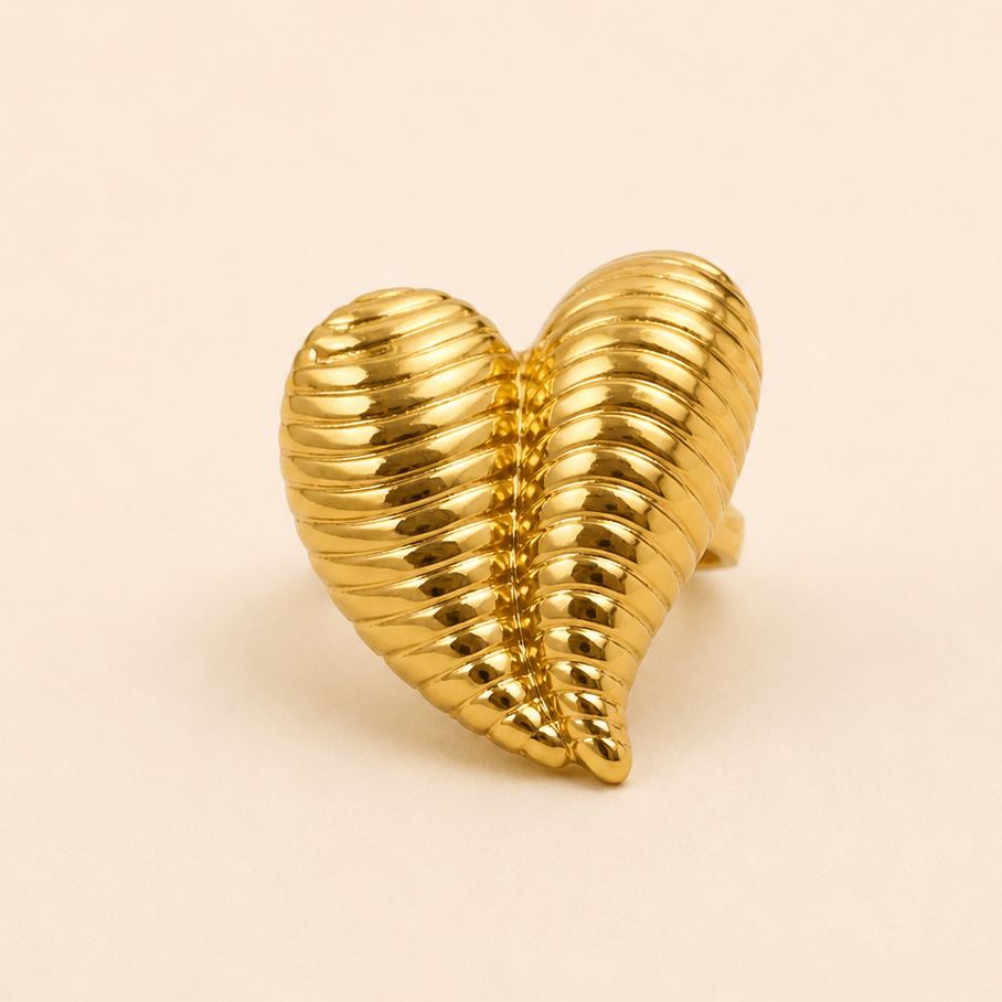 18K Gold Plated Chunky Love Style Ring