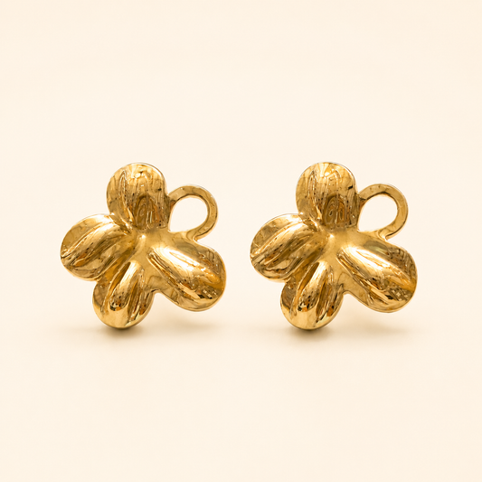 Stainless Steel Flower Earrings