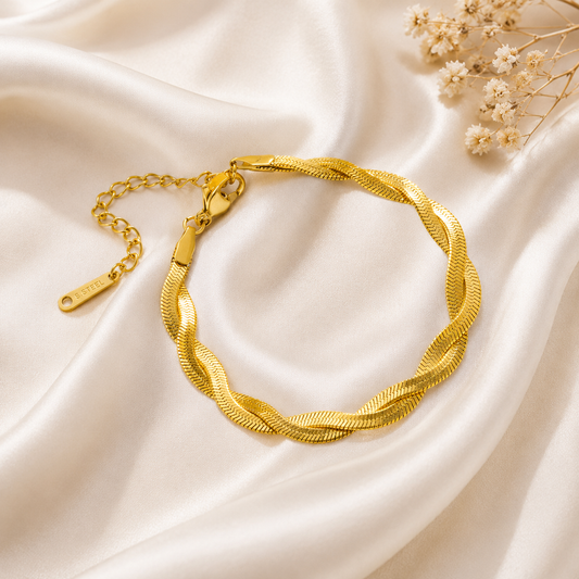 Stainless Steel Double-layer Snake-shaped Chain Bracelet