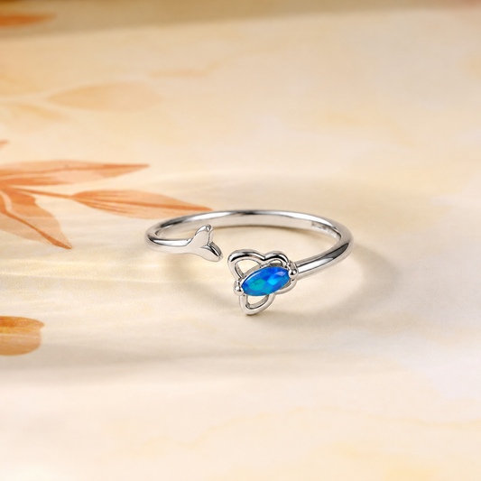 Blue Marquise Stone Butterfly Ring