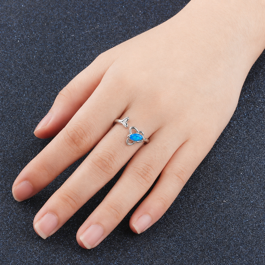 Blue Marquise Stone Butterfly Ring