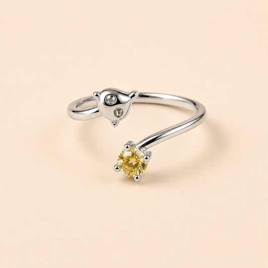 Dainty Cat Charm Ring