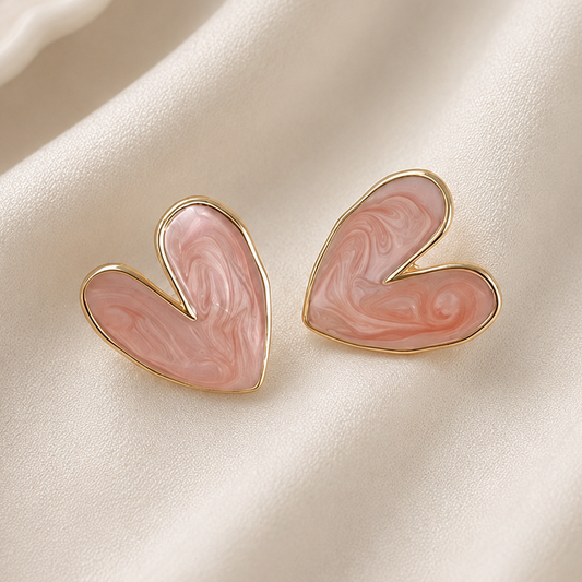 Love Heart Shape Stud Earrings
