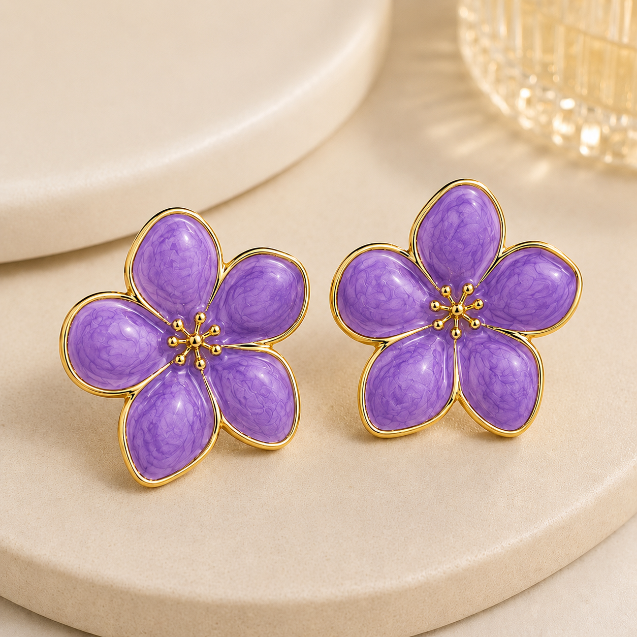 Camellia Flower Stud Earrings