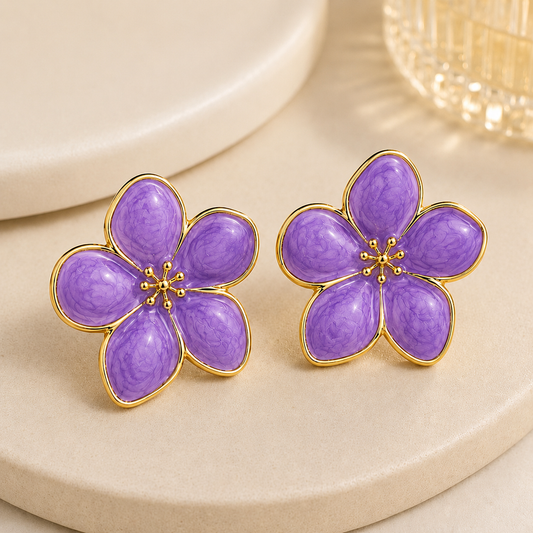 Camellia Flower Stud Earrings