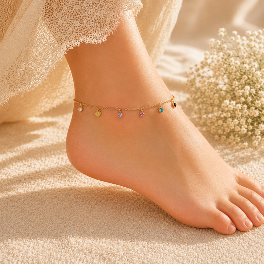 Gold Plated Radiance Charm Anklet