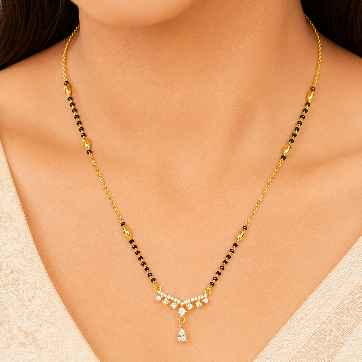 Diamond Cascade Mangalsutra