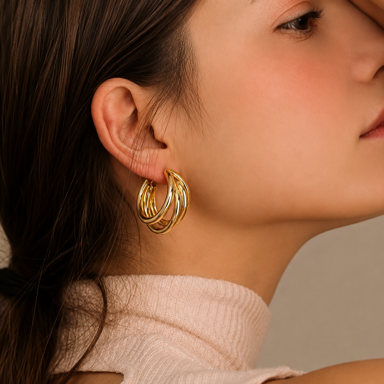 Just Rs. 49 Turn Him On Golden Hoops Earring