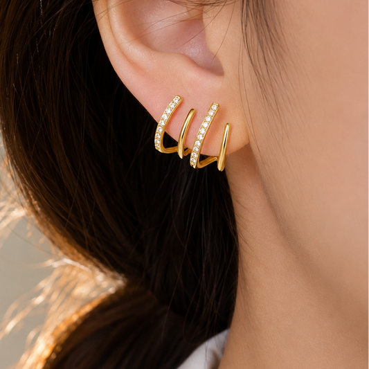 Just Rs. 49 Diamond Four Claw Golden Stud Earring