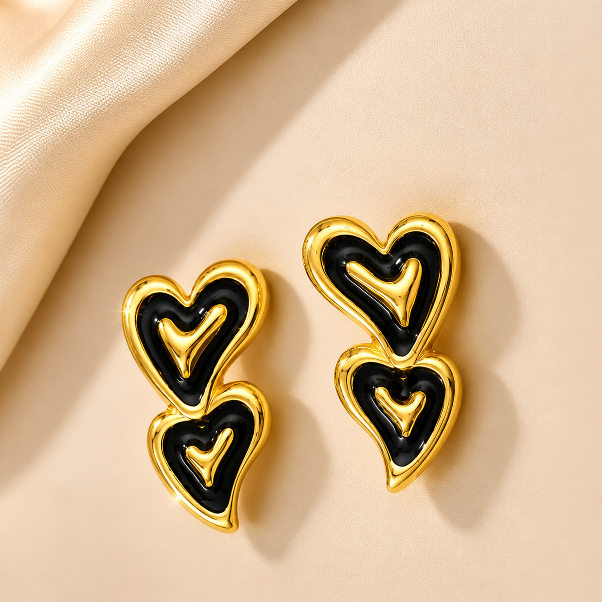 18K Gold Plated Pearl and Enamel Bow Earrings
