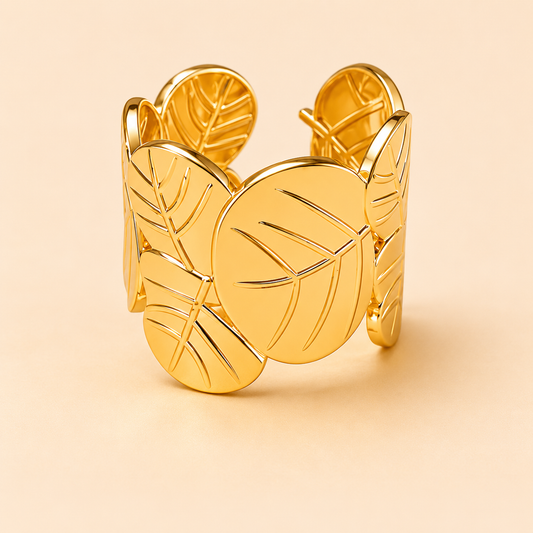 18K Gold Plated EverShine Waterproof Leaf Ring