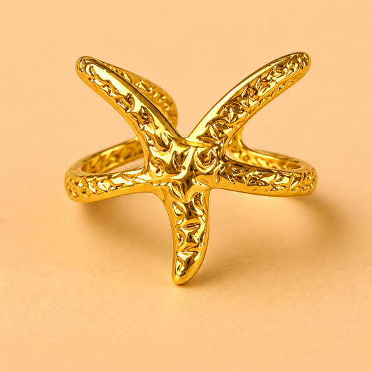 18K Gold Plated Starfish Adjustable