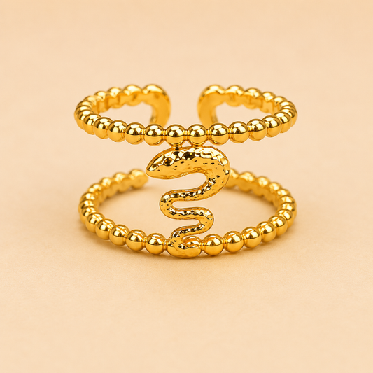 18K Gold Plated Mystic Snake Wrap Ring