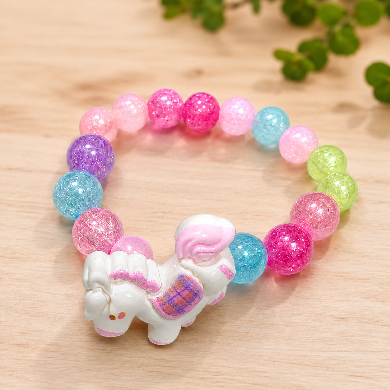 Cute Pony Unicorn Elastic Bracelet for Girls