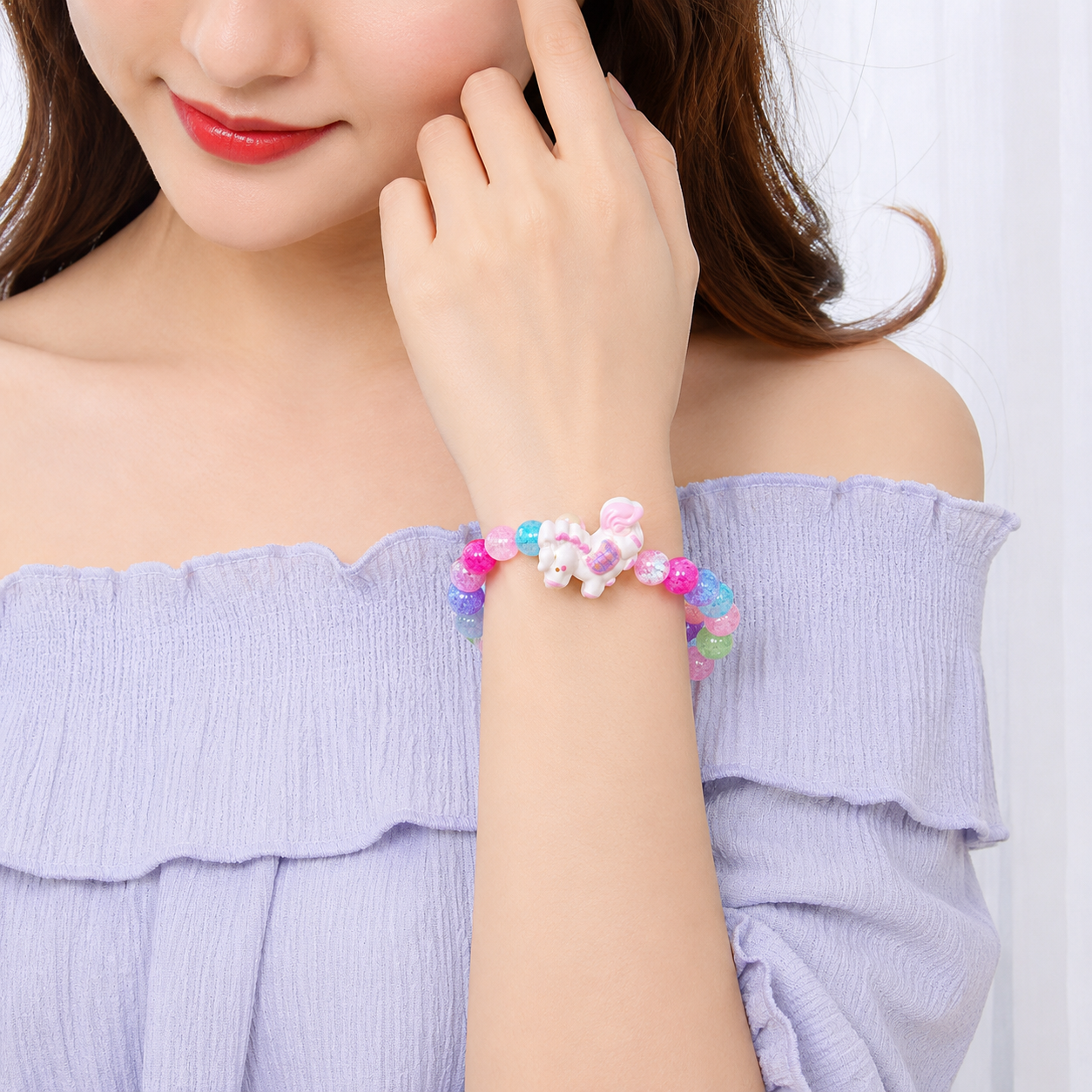 Cute Pony Unicorn Elastic Bracelet for Girls
