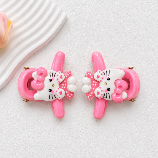 Cartoon Cat Hair Clips Set for Kids