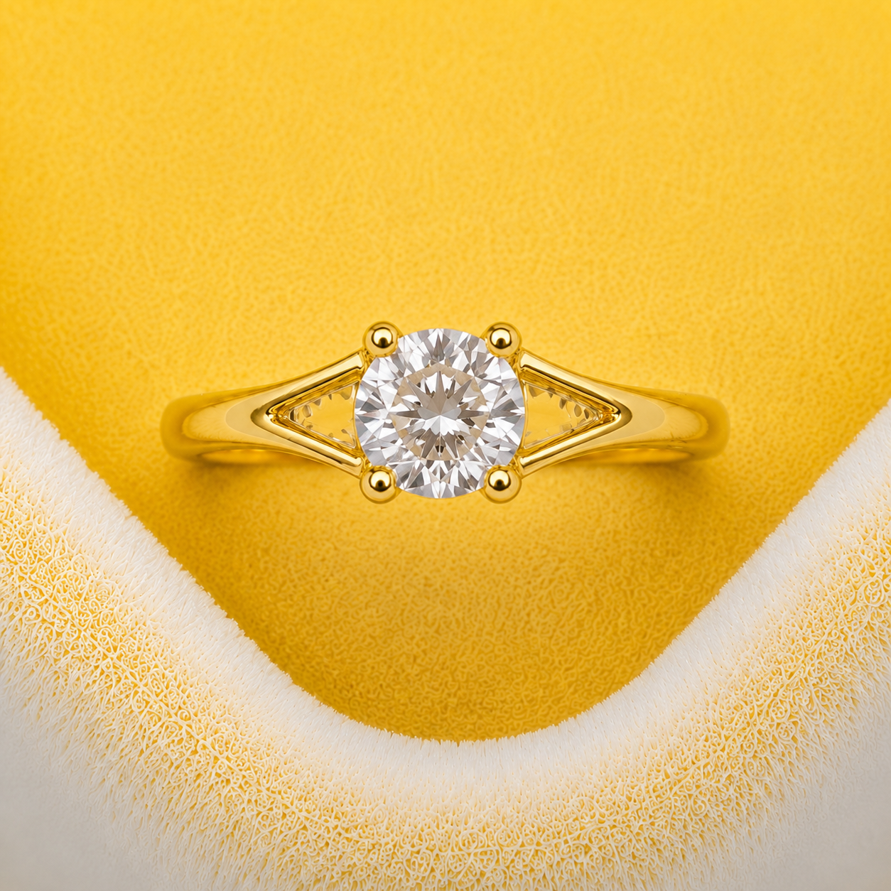 Gold Solitaire Diamond Ring