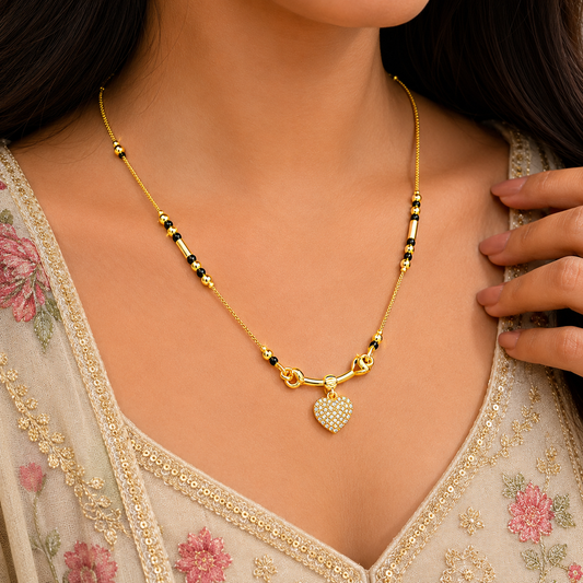 Luxe Love Black Bead Mangalsutra