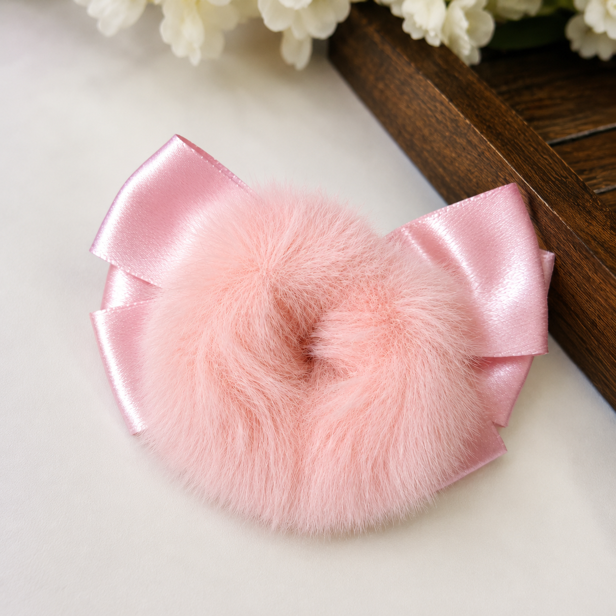 Fluffy Satin Elegance Hair Bow