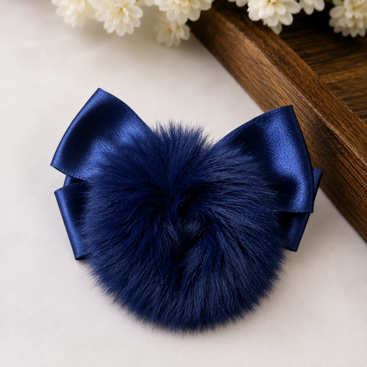 Fluffy Satin Elegance Hair Bow