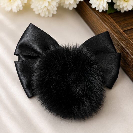 Fluffy Satin Elegance Hair Bow