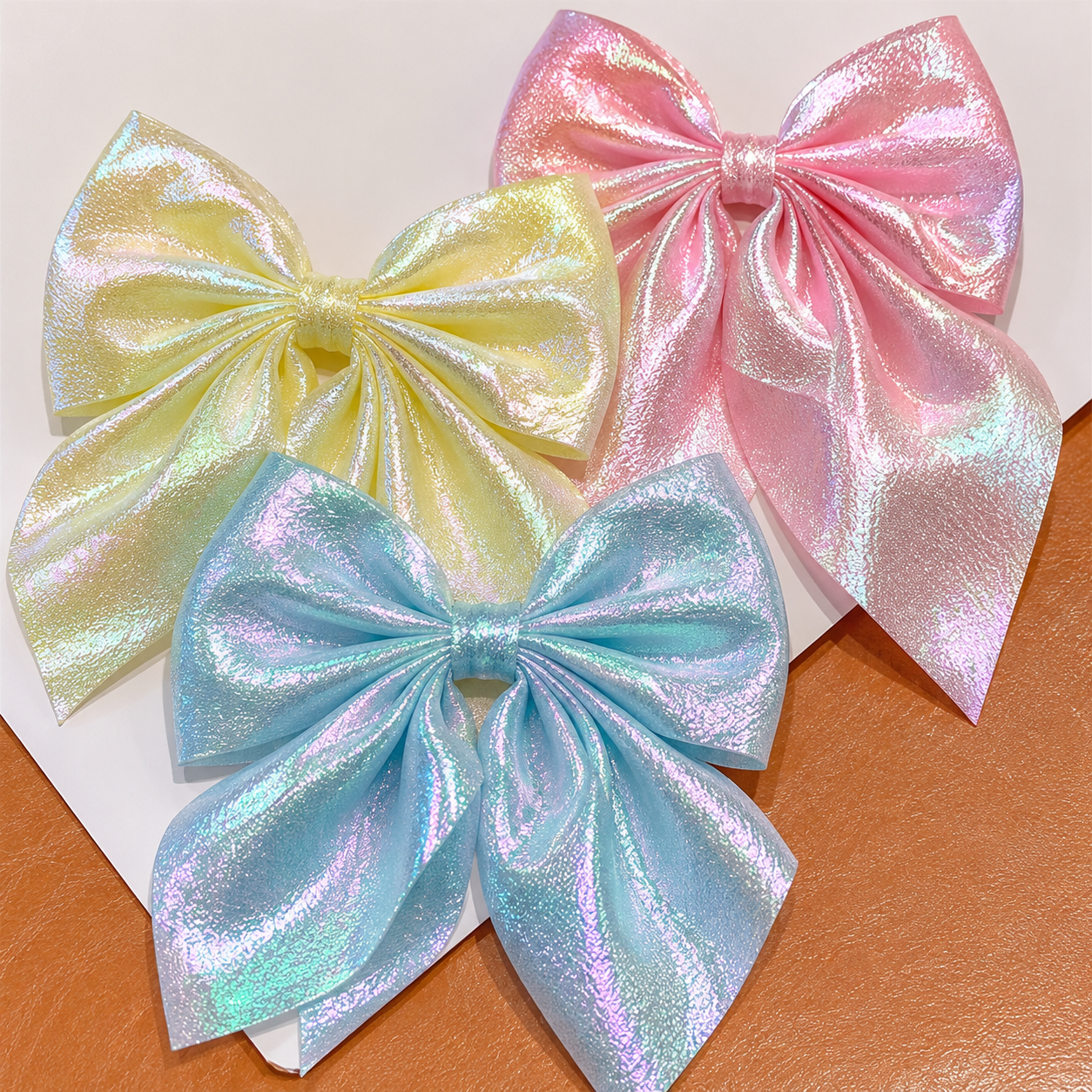 Aurora Shine Metallic Hair Bow Set of 3