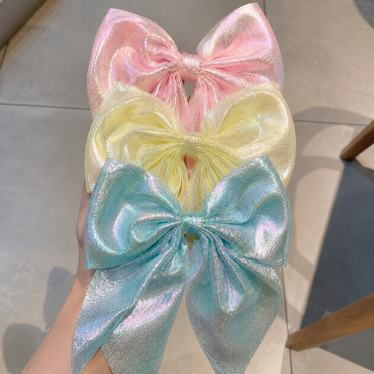 Aurora Shine Metallic Hair Bow Set of 3