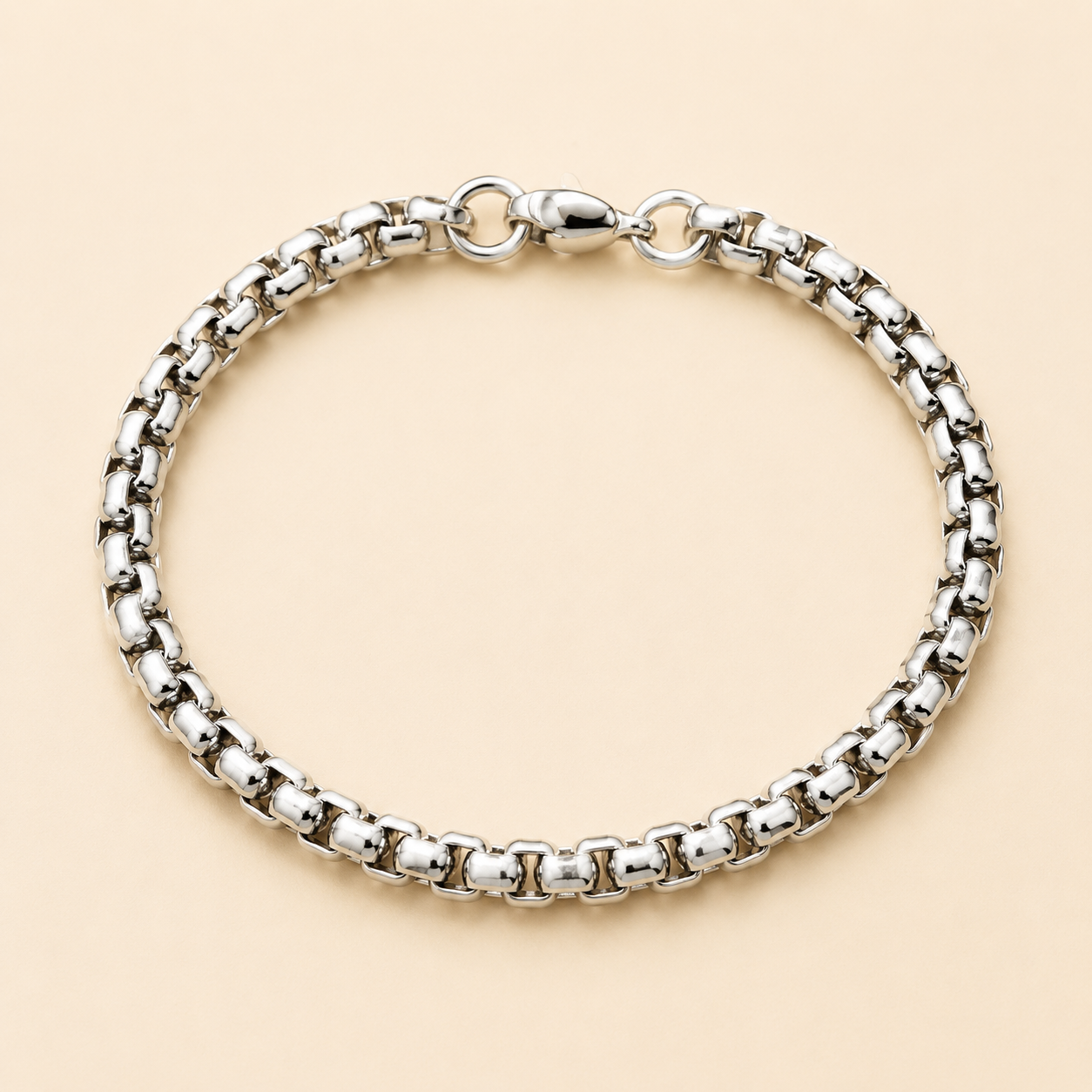 Men - Anti Tarnish Silver Titanium Link Bracelet
