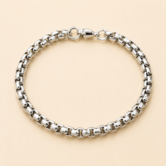 Men - Anti Tarnish Silver Titanium Link Bracelet