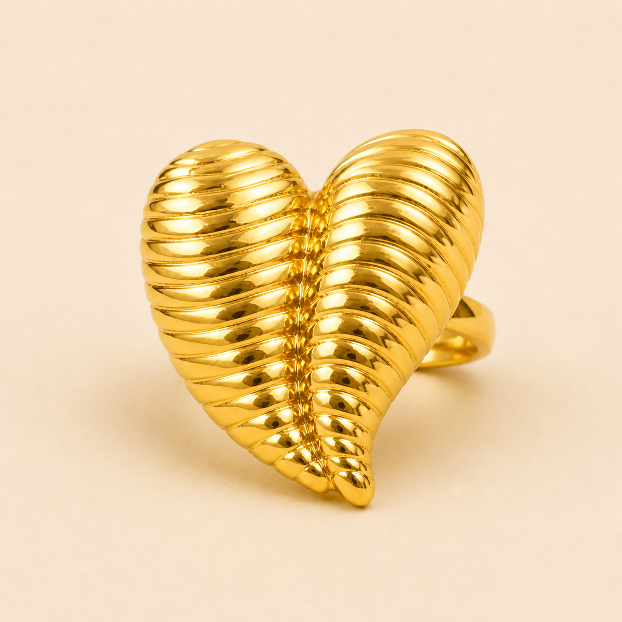 18K Gold Plated Chunky Love Style Ring