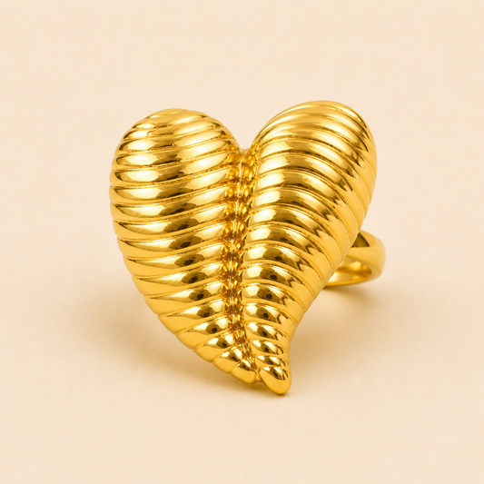 18K Gold Plated Chunky Love Style Ring