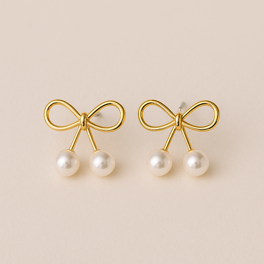 Bow Pearl Earring