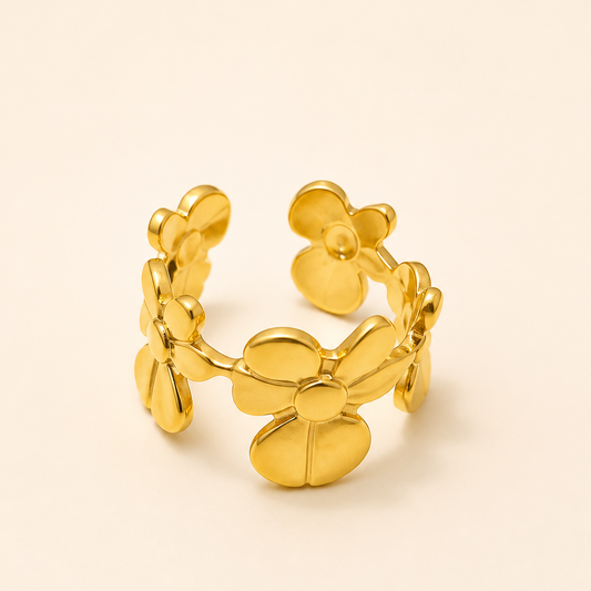 18K Gold Plated Glossy Bow Ring