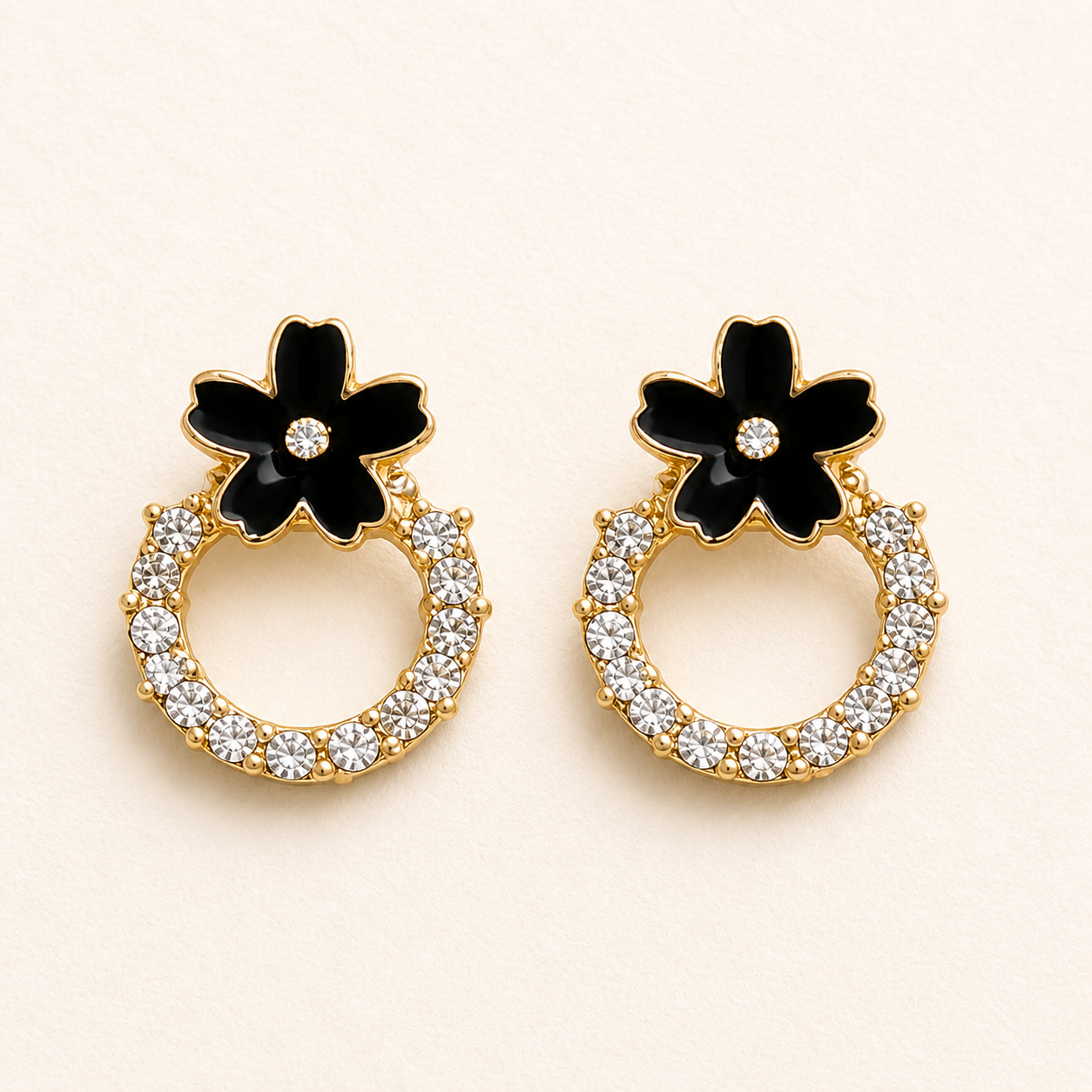 Midnight Bloom Halo Earrings