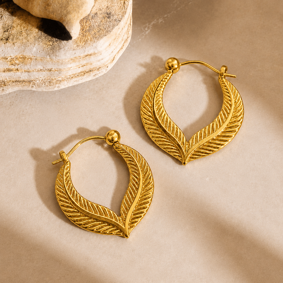 18k Gold Plated Classic Circle Hoops Earring