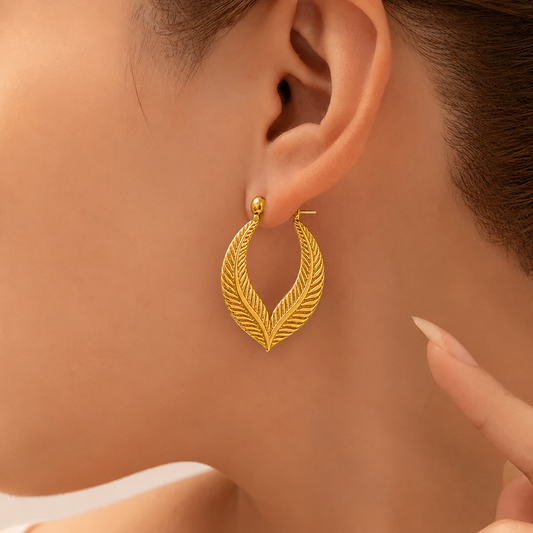 18k Gold Plated Classic Circle Hoops Earring